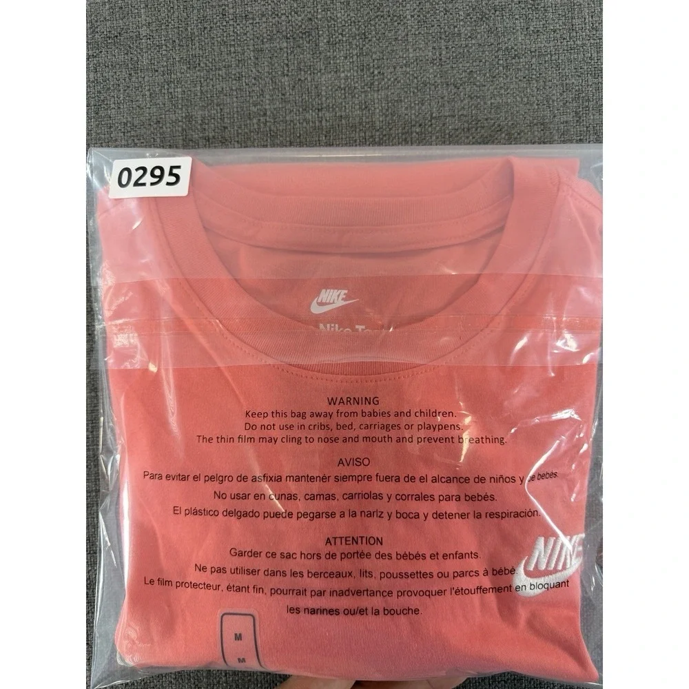 Nike Sportswear The Nike Tee Men's Medium Coral Pink Embroidered Logo NWT
